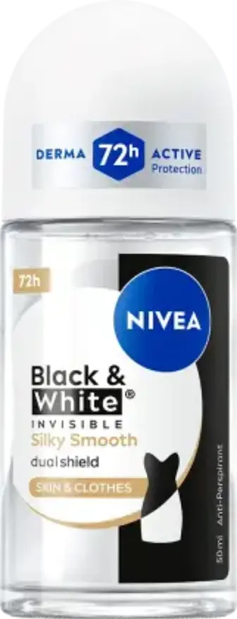Дезодорант-рол Nivea Чорне та Біле невидимий гладкий шовк жіночий 50 мл