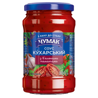 Соус Чумак "Кухарський" з в'яленими томатами у скляній банці 300 г