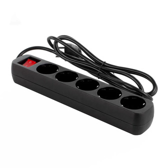 Фільтр живлення ColorWay CW-PSEA53BK, 5 розеток/ 3м black