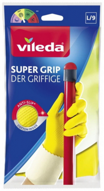 Рукавички Vileda Super Grip латексні надміцні p.L