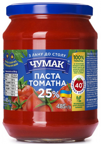 Паста томатна Чумак 25% 485г