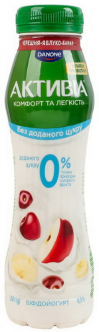 Йогурт Danone Активіа 0,5% черешня-яблуко-банан 290г