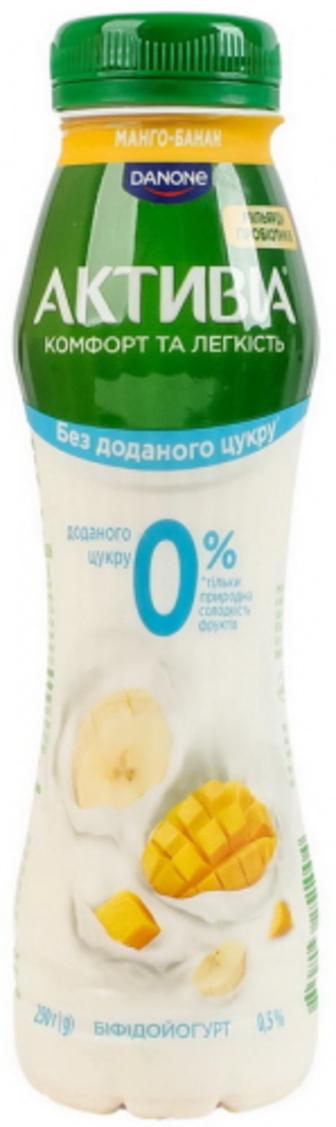Йогурт Danone Активіа 0,5% манго-банан 290г