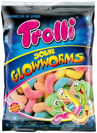 Цукерки Trolli Кислі Світлячки 100г