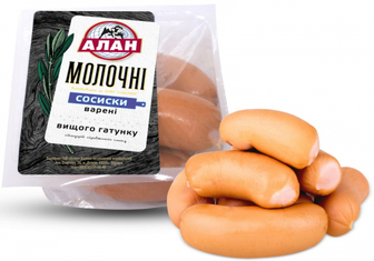 Сосиски Молочні вар. н/о в/г Алан /кг