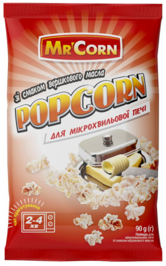 Попкорн MrCorn зі смаком вершкового масла 90г