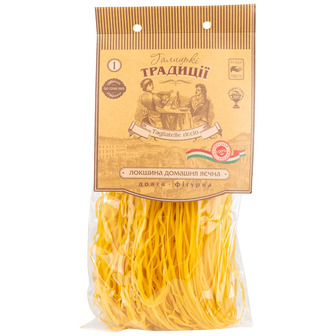 Локшина домашня яєчна довга фігурна Галицькі традиції 250 г
