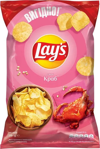 Чипси Lay's картопляні зі смаком краба 170 г