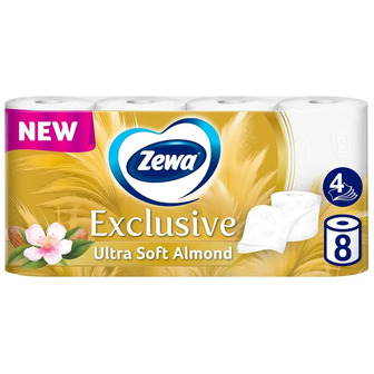 Туалетний папір Zewa Exclusive Almond Blossom 4 шари 8 рулонів (7322540837933)