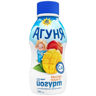 Йогурт Агуня яблуко-манго 2.7% 185 г (4823063128025)