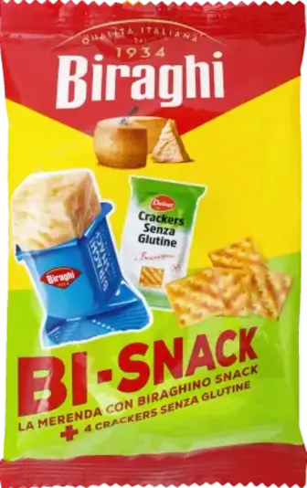 Сир Biraghi Bi-Snack з крекерами без глютену 33 г