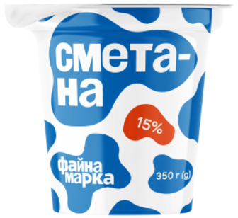 Сметана Файна Марка 15% 320г ст