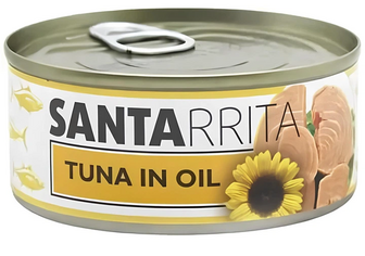 Тунець SANTARRITA цілий в олії з/б ключ 105г/150г