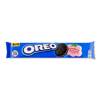 Печиво OREO з Какао та начинкою зі смаком Полуниці та Чізкейку 95г