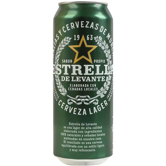 Пиво Estrella de Levante світле 4.8% з/б 0,5 л