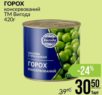 ГОРОХ консервований ТМ Вигода 420г
