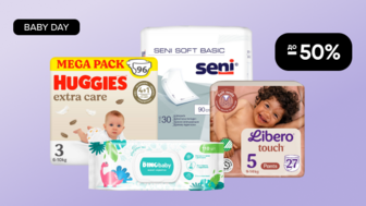 BABY DAY! До -50% на товари для сповивання та вологі серветки