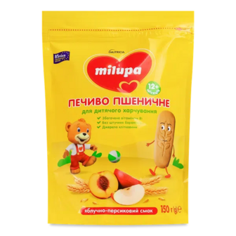 Печиво Milupa пшеничне з яблучно-персиковим смаком (150г)