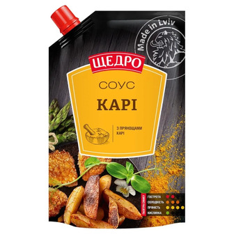 Соус Щедро Карі з прянощами карі 180 г (4823097411780)
