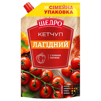 Кетчуп Щедро Лагідний з червоною паприкою 360 г (4823097413500)