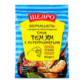 Вермішель швидкого приготування Щедро Том Ям 60 г (4823097413371)