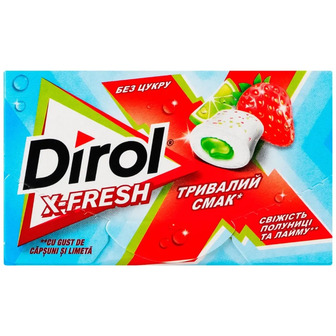 Жувальна гумка Dirol X-Fresh полуниця-лайм 19.5 г (7622202022845)