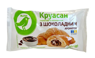 Круасан Auchan з наповнювачем з шоколадним ароматом 44 г (4823090140250)