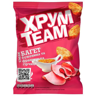 Сухарики ХрумTeam Багет Буженина та французька гірчиця 55 г (4823063129695)