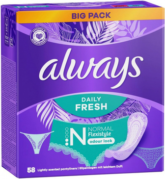 Прокладки Always Daily Fresh Normal Flexistyle щоденні 58шт