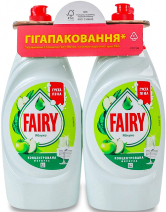 Засіб Fairy Яблуко д/миття посуду 2*900мл