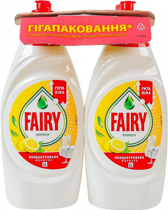 Засіб Fairy для миття посуду Лимон 2х900мл