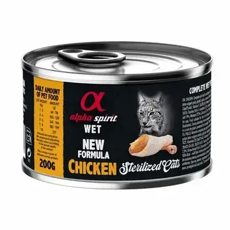Вологий корм для котів Alpha Spirit Sterilized 200 г - курка