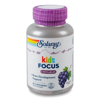 Добавка дієтична Solaray Kids Focus Chewables смак Natural Grape (60шт)