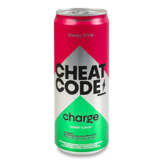 Напій енергетичний Cheat Code Charge зі смаком вишні з/б (0,33л)