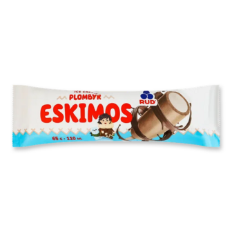 Морозиво Rud Ескімос пломбір ескімо у збитих вершках глазуроване (65г)