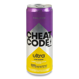 Напій енергетичний Cheat Code Ultra Бузина-лимон з/б (0,33л)