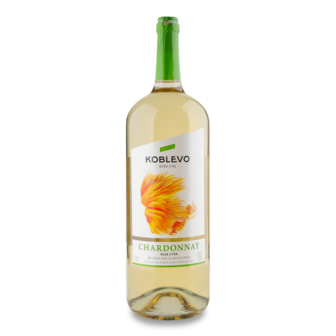 Вино Chardonnay біле сухе сортове 9,5-14% 1,5л Koblevo