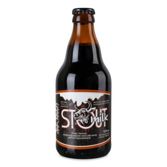 Пиво Milk Stout темне нефільтроване 7,4% 0,33л скло Saga