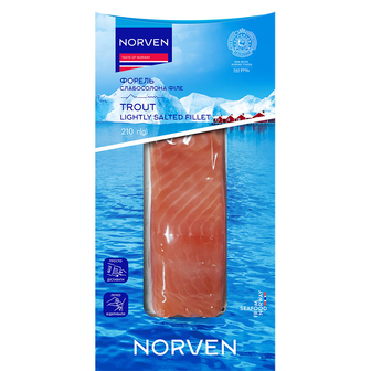 Форель 210 г Norven філе-кусок на шкірі cл/c вак/упак 