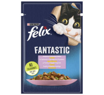 Корм Felix Fantastic Форель,зел.боби желе д/кот.85