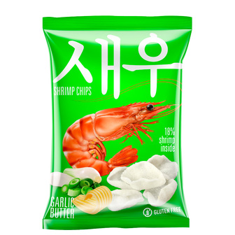 Чипси "Shrips" креветкові з вершково-часниковим смаком 50г