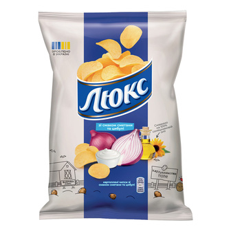 Чипси "Люкс" зі смаком сметана та цибуля 133г