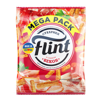 Сухарики "Flint" житньо-пшеничні бекон 110г