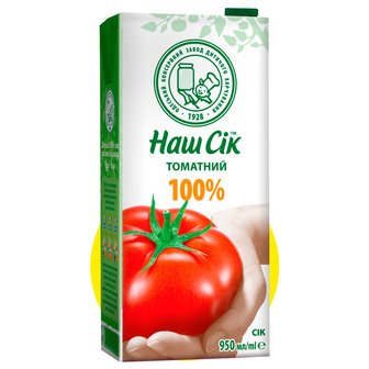 Сік "Наш Сік" томатний з мякоттю 0,95л
