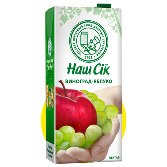 Нектар "Наш Сік" яблуко-виноград освітлений 1,93л