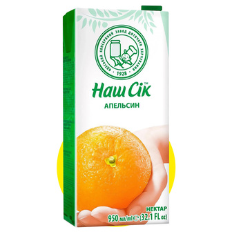 Сік "Наш Сік" апельсиновий 0,95л