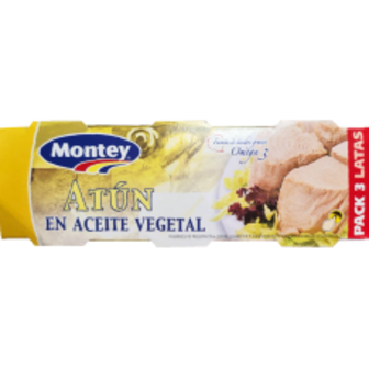 ТУНЕЦЬ ПОДРIБНЕНИЙ В ОЛІЇ /3Х80Г/ 1УПАКОВКА MONTEY