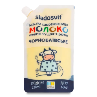 Молоко згущене Sladosvitt Чорнобаївська нежирне (290г)
