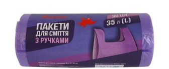 Пакети для сміття Auchan з ручками 35 л 30 шт (4823090139384)