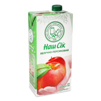 Сік яблучно-персиковий ТМ Наш Сік, 0,95л